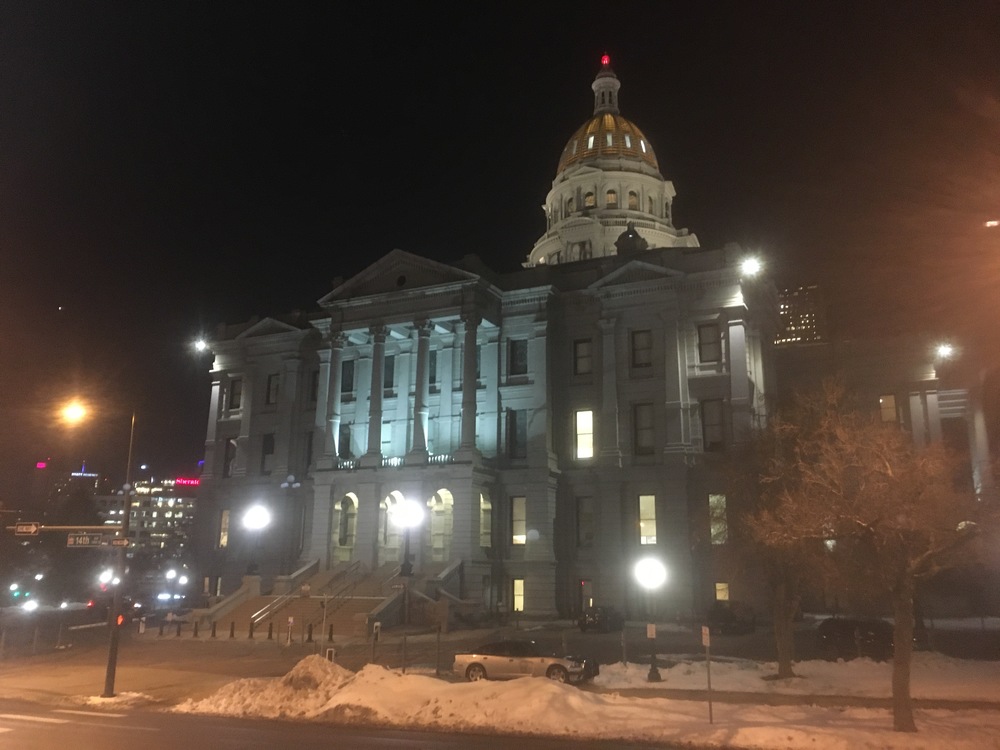 Colorado State Capitol at night